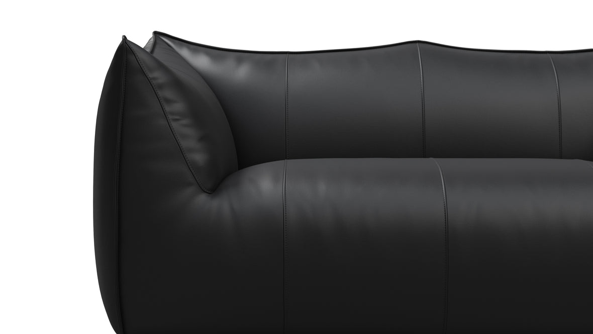Bambole - Mario Bellini Bambole Two Seater Sofa, Vintage Black Vegan Leather