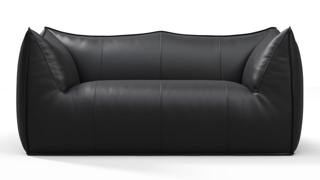 Bambole - Mario Bellini Bambole Two Seater Sofa, Vintage Black Vegan Leather