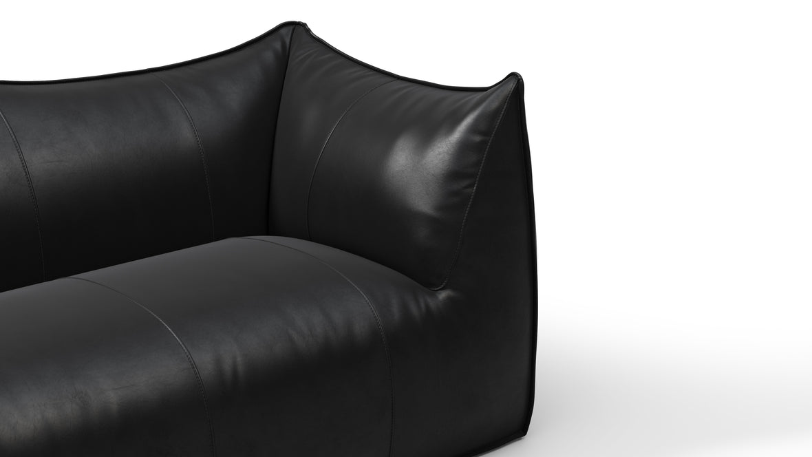 Bambole - Mario Bellini Bambole Two Seater Sofa, Midnight Black Premium Leather
