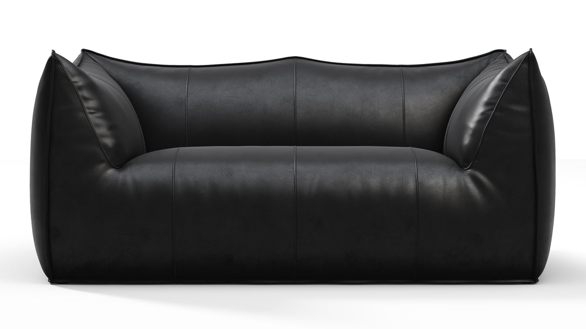 Bambole - Mario Bellini Bambole Two Seater Sofa, Midnight Black Premium Leather