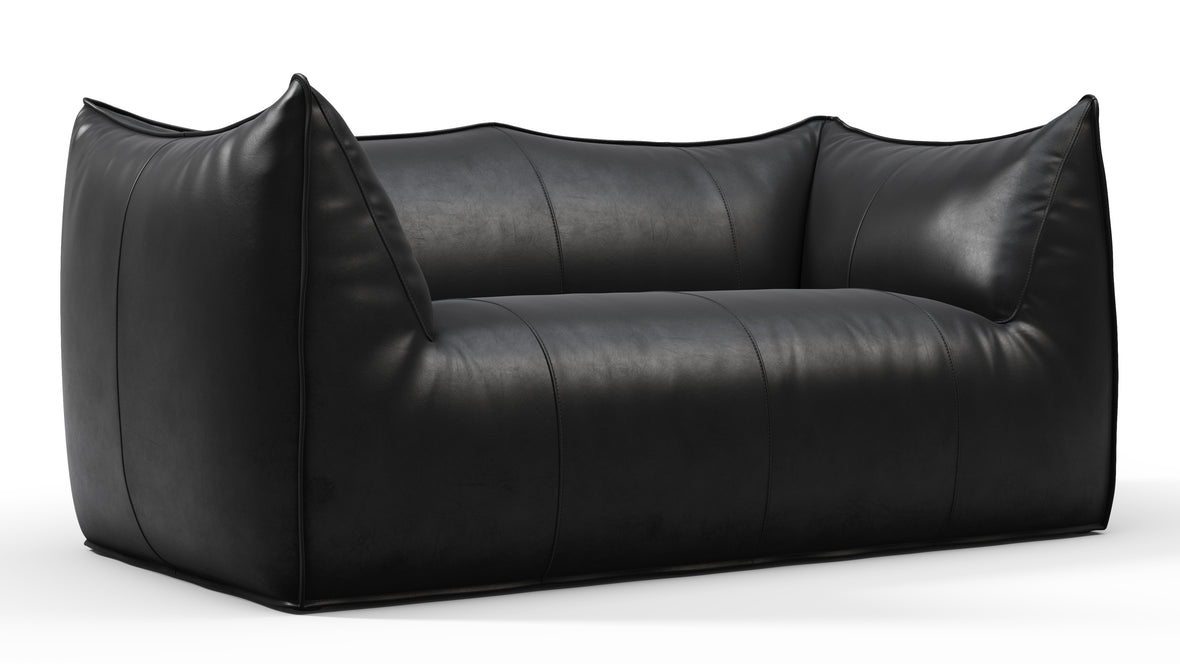 Bambole - Mario Bellini Bambole Two Seater Sofa, Midnight Black Premium Leather