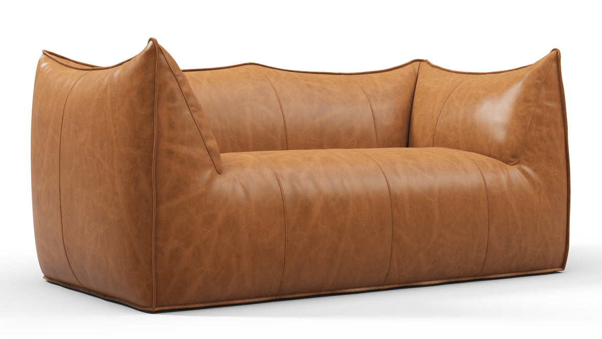 Bambole - Mario Bellini Bambole Two Seater Sofa, Distressed Brown Premium Leather