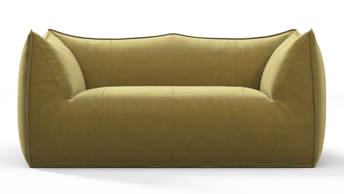 Bambole - Mario Bellini Bambole Two Seater Sofa, Olive Gold Velvet