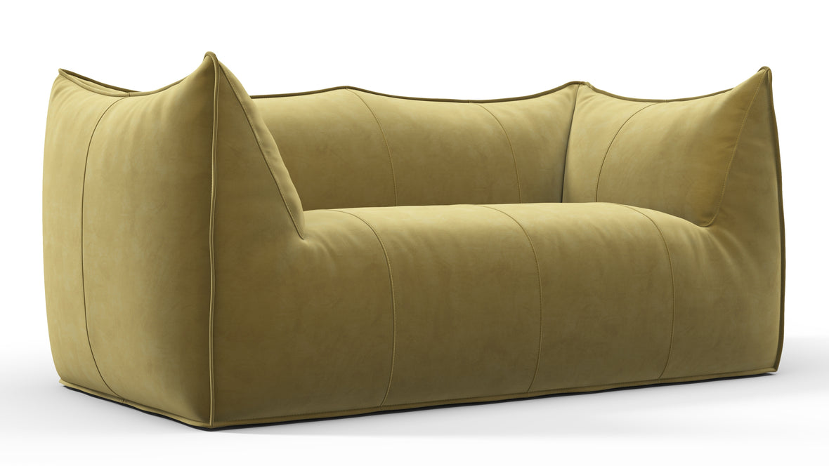 Bambole - Mario Bellini Bambole Two Seater Sofa, Olive Gold Velvet