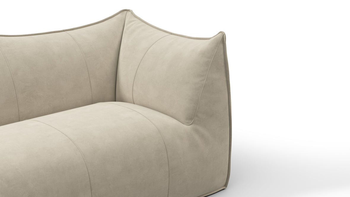 Bambole - Mario Bellini Bambole Two Seater Sofa, Eggshell Vegan Suede