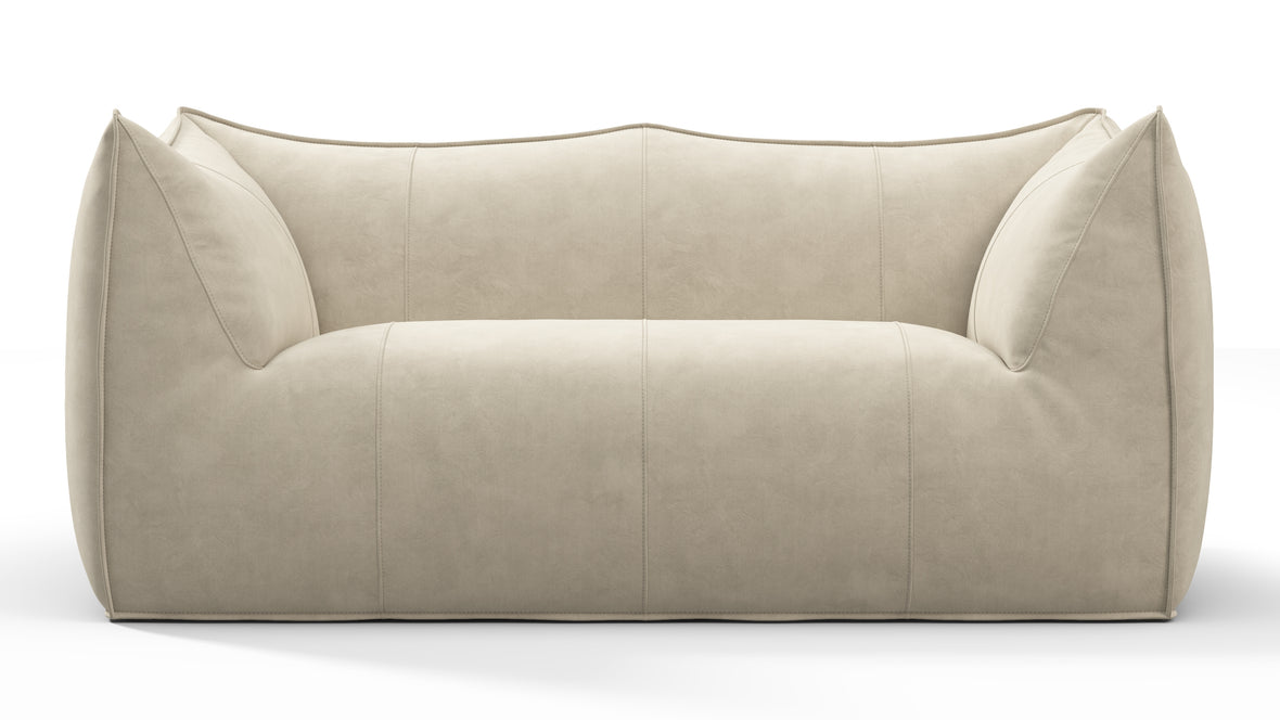 Bambole - Mario Bellini Bambole Two Seater Sofa, Eggshell Vegan Suede