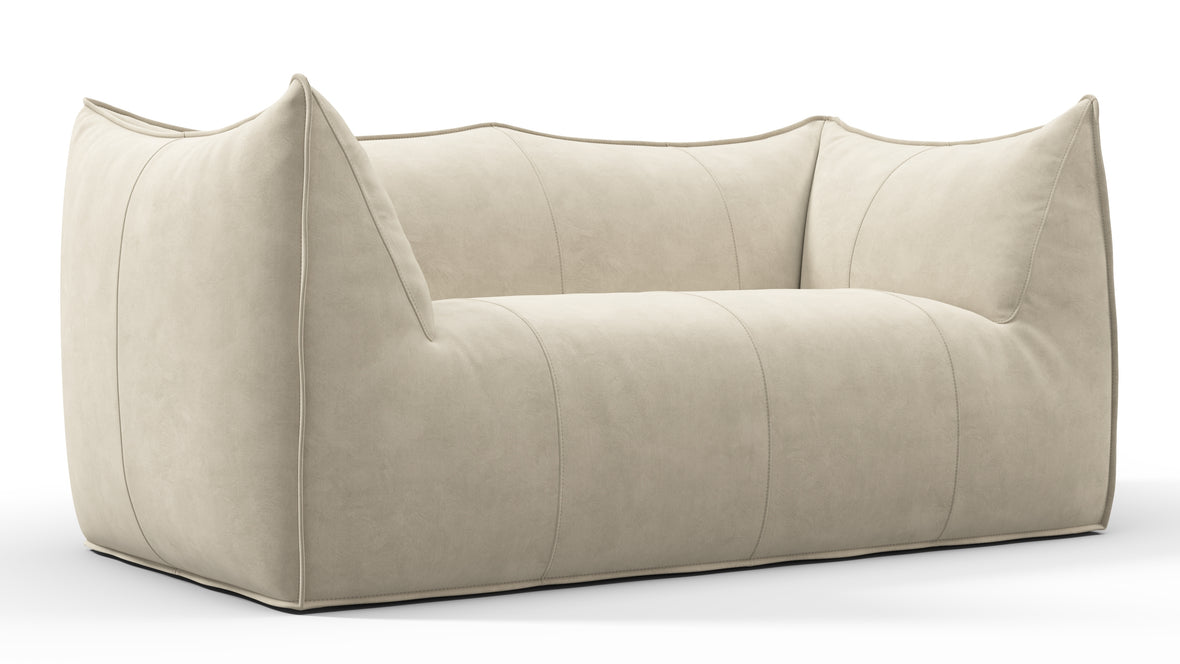 Bambole - Mario Bellini Bambole Two Seater Sofa, Eggshell Vegan Suede