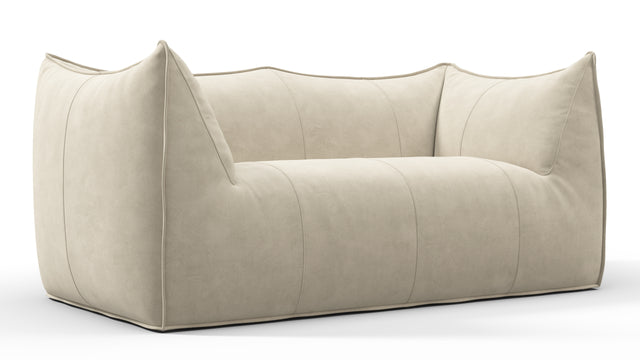Bambole - Mario Bellini Bambole Two Seater Sofa, Eggshell Vegan Suede