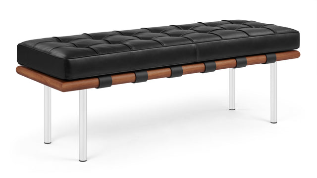 Manhattan - Manhattan Two Seater Bench, Vintage Black Vegan Leather