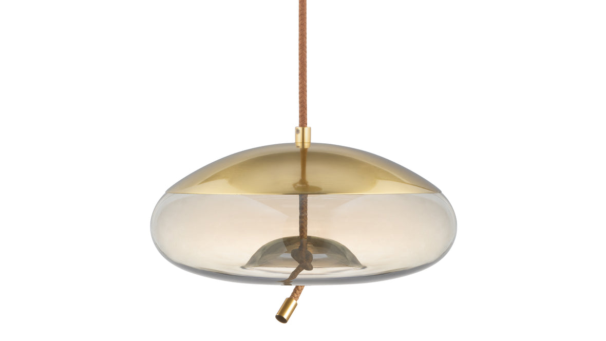 Geneva - Geneva Dome Pendant, Amber Glass
