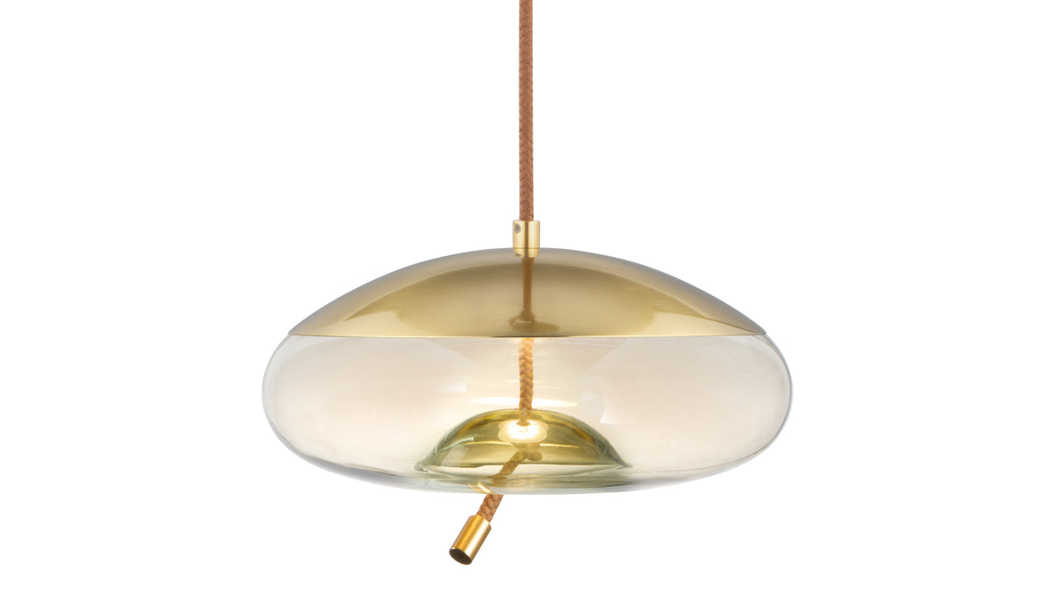Geneva - Geneva Dome Pendant, Amber Glass