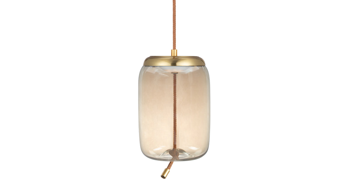Geneva - Geneva Long Pendant, Amber Glass