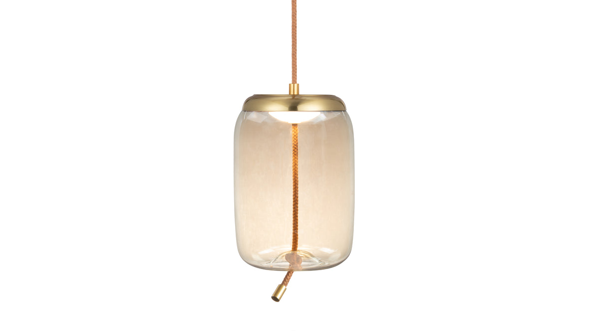 Geneva - Geneva Long Pendant, Amber Glass