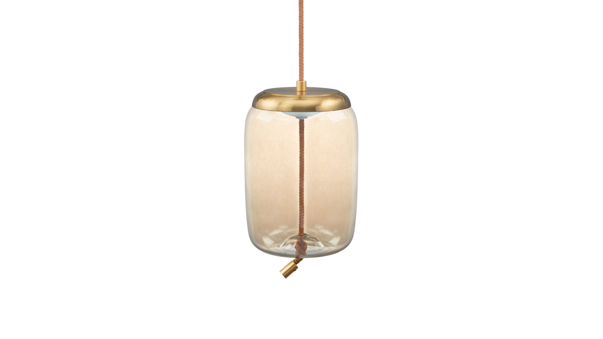 Geneva - Geneva Long Pendant, Amber Glass