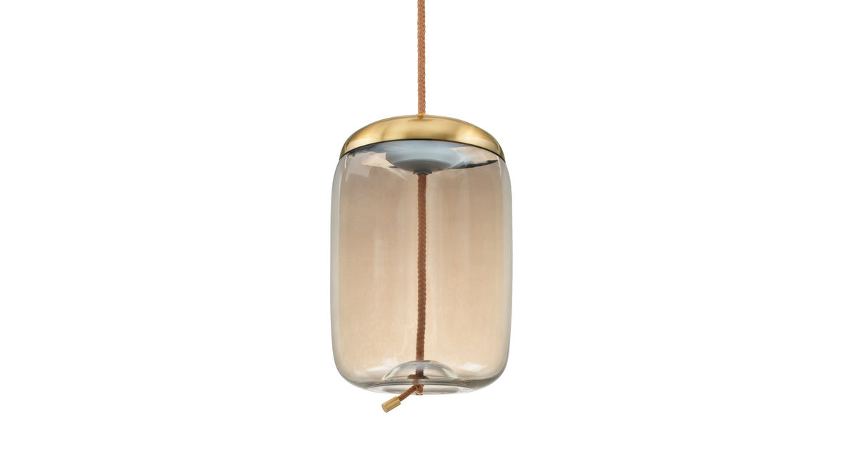 Geneva - Geneva Long Pendant, Amber Glass