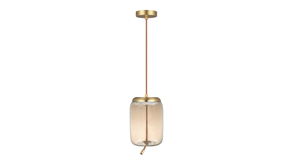 Geneva - Geneva Long Pendant, Amber Glass