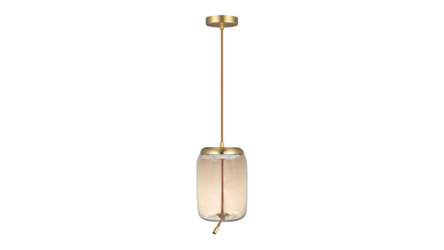 Geneva - Geneva Long Pendant, Amber Glass