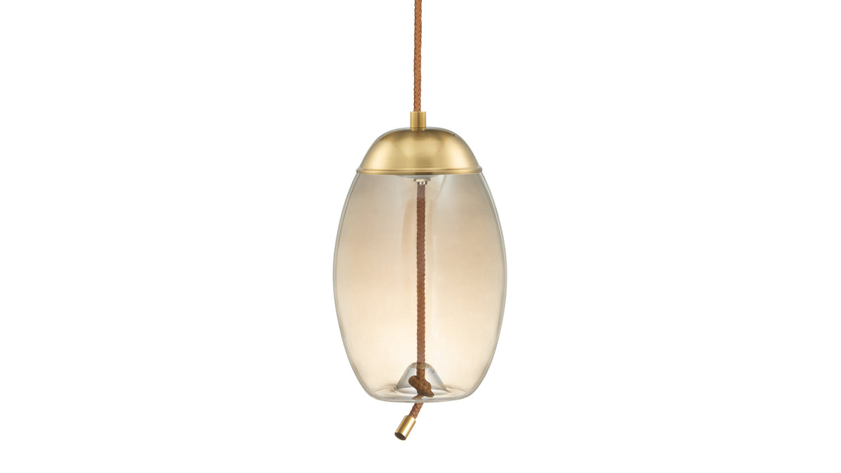 Geneva - Geneva Drop Pendant, Amber Glass