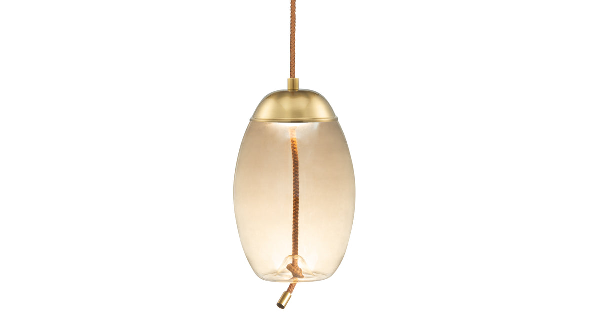 Geneva - Geneva Drop Pendant, Amber Glass