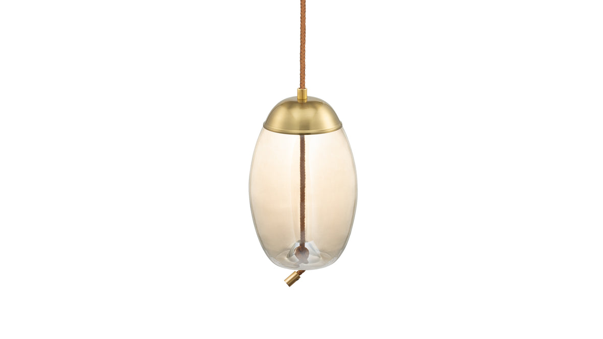 Geneva - Geneva Drop Pendant, Amber Glass