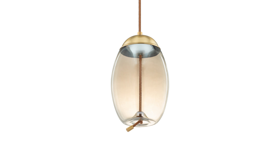 Geneva - Geneva Drop Pendant, Amber Glass