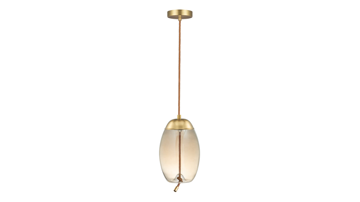 Geneva - Geneva Drop Pendant, Amber Glass