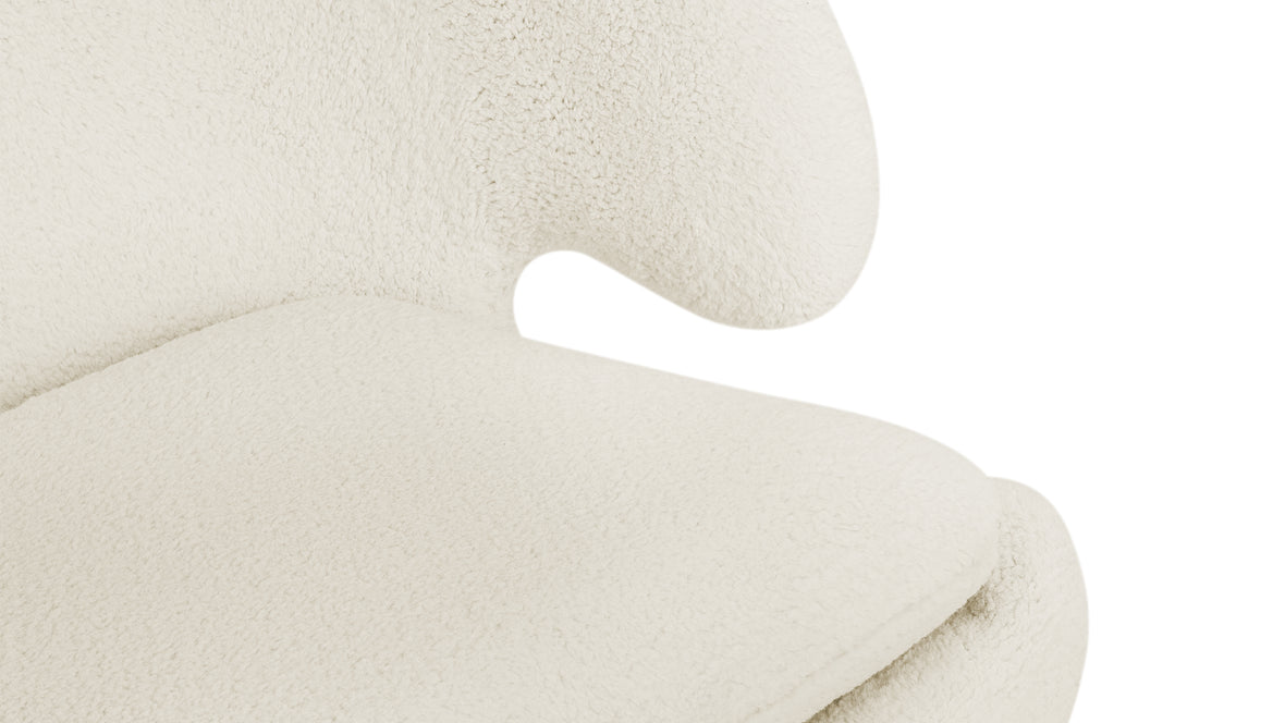 Pelican - Pelican Lounge Chair, White Sherpa and Walnut