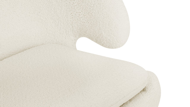 Pelican - Pelican Lounge Chair, White Sherpa and Walnut