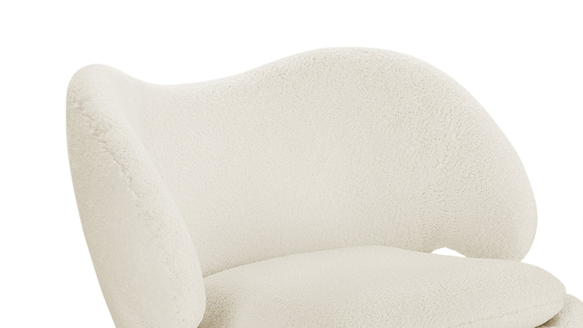 Pelican - Pelican Lounge Chair, White Sherpa and Walnut