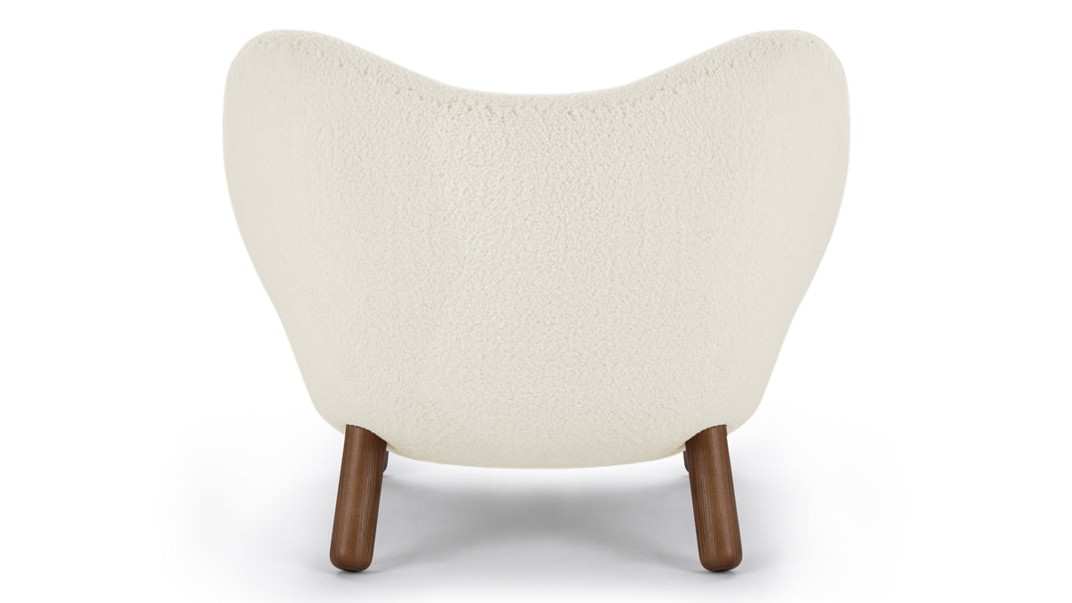 Pelican - Pelican Lounge Chair, White Sherpa and Walnut