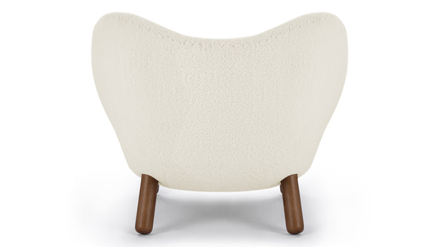 Pelican - Pelican Lounge Chair, White Sherpa and Walnut