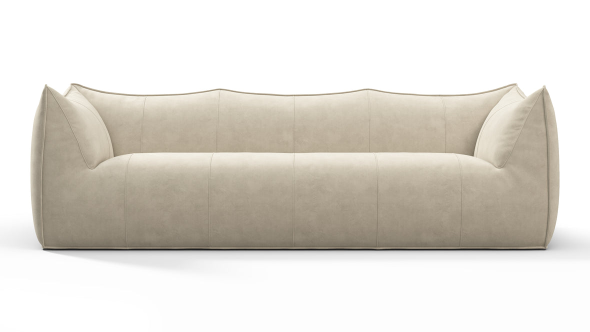 Bambole - Mario Bellini Bambole Three Seater Sofa, Eggshell Vegan Suede
