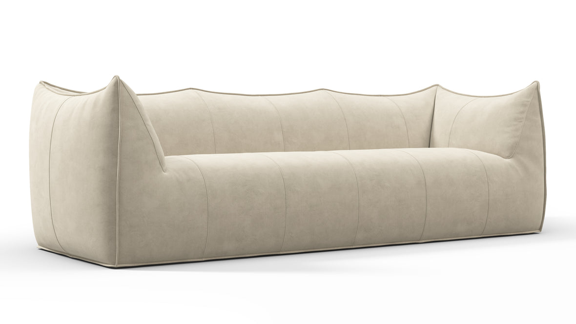 Bambole - Mario Bellini Bambole Three Seater Sofa, Eggshell Vegan Suede