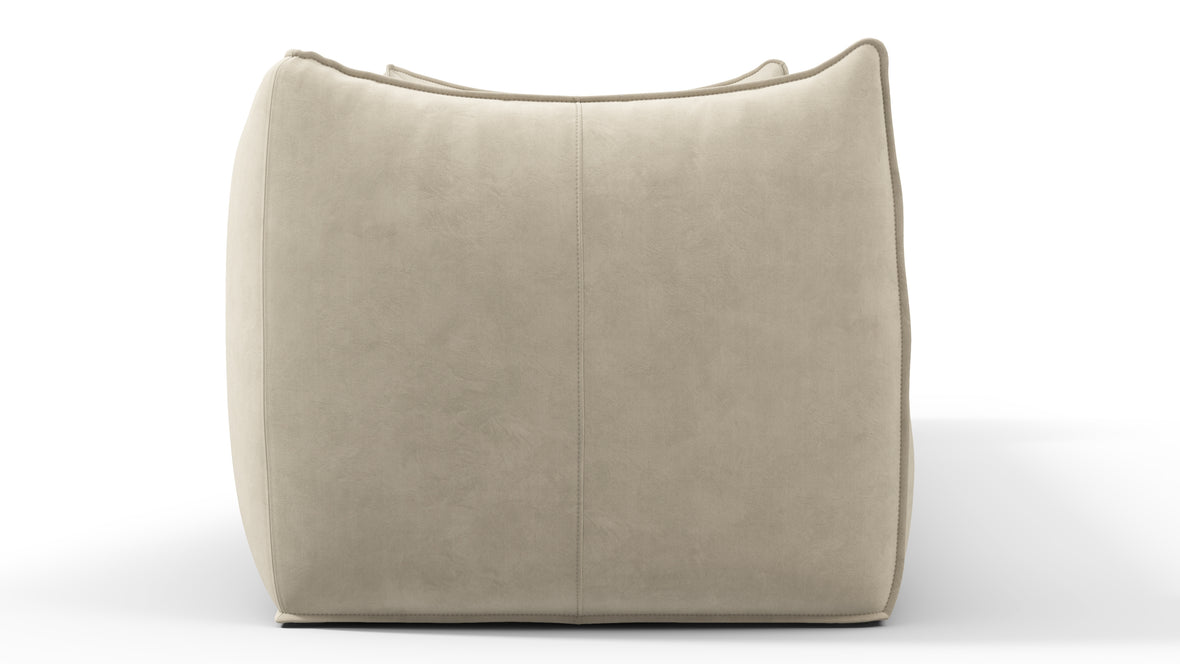 Bambole - Mario Bellini Bambole Three Seater Sofa, Eggshell Vegan Suede