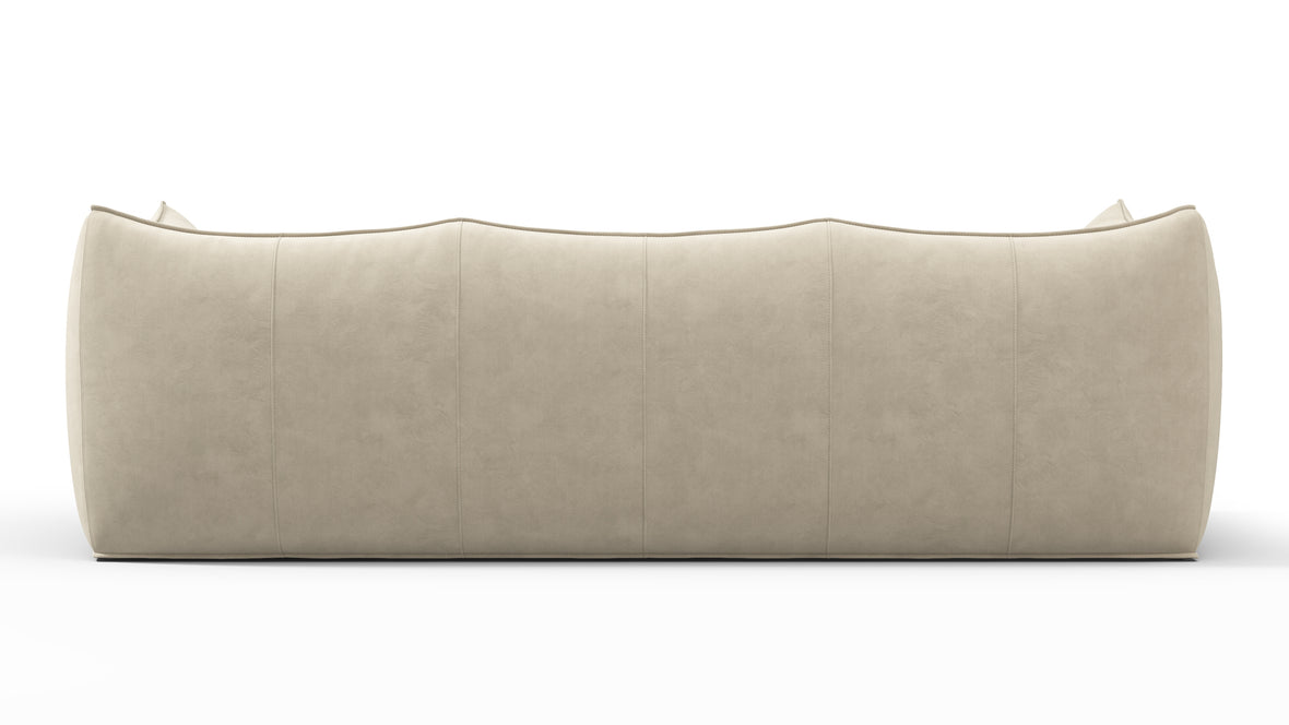 Bambole - Mario Bellini Bambole Three Seater Sofa, Eggshell Vegan Suede