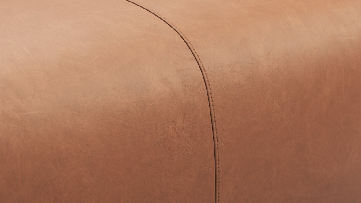 Bambole - Mario Bellini Bambole Ottoman, Chestnut Vegan Leather