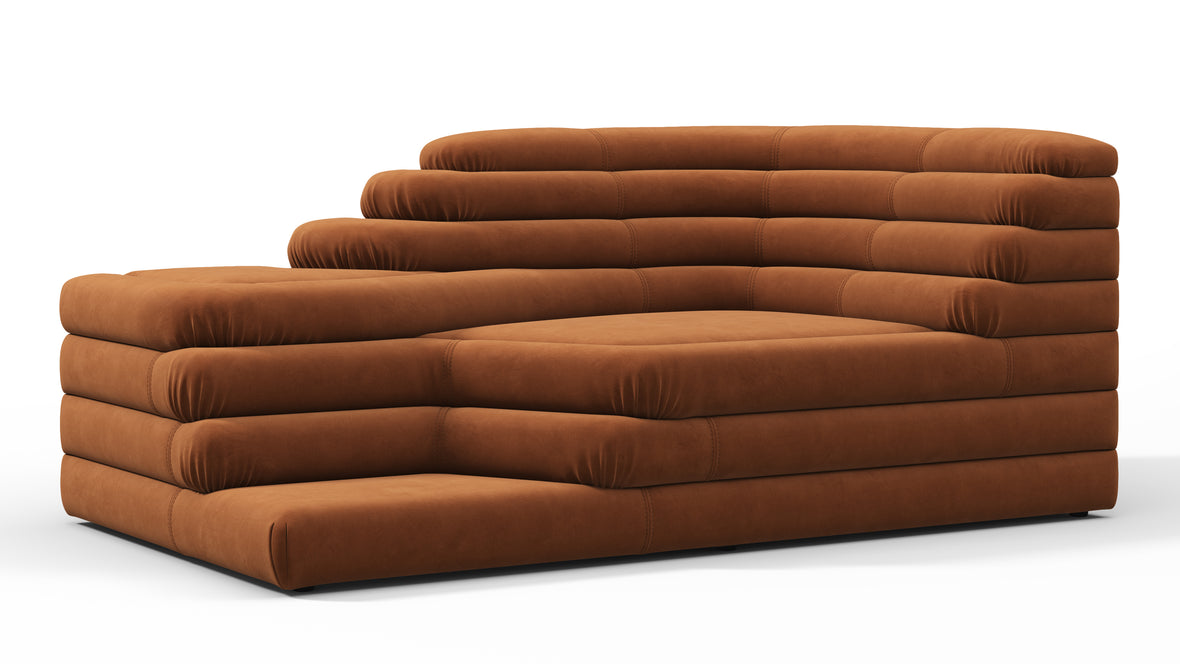 Terrazza - Terrazza Sofa, Right Arm, Burnt Orange Vegan Suede
