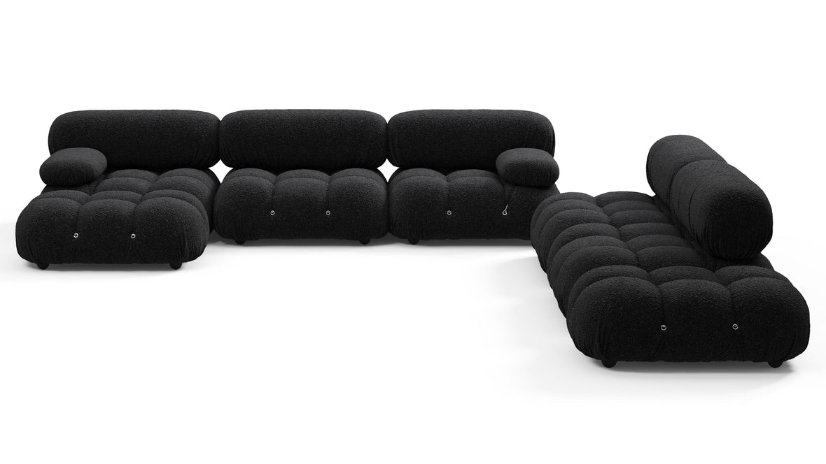 Bellini Large Sectional - Mario Bellini Large Sectional, Right Corner, Black Boucle