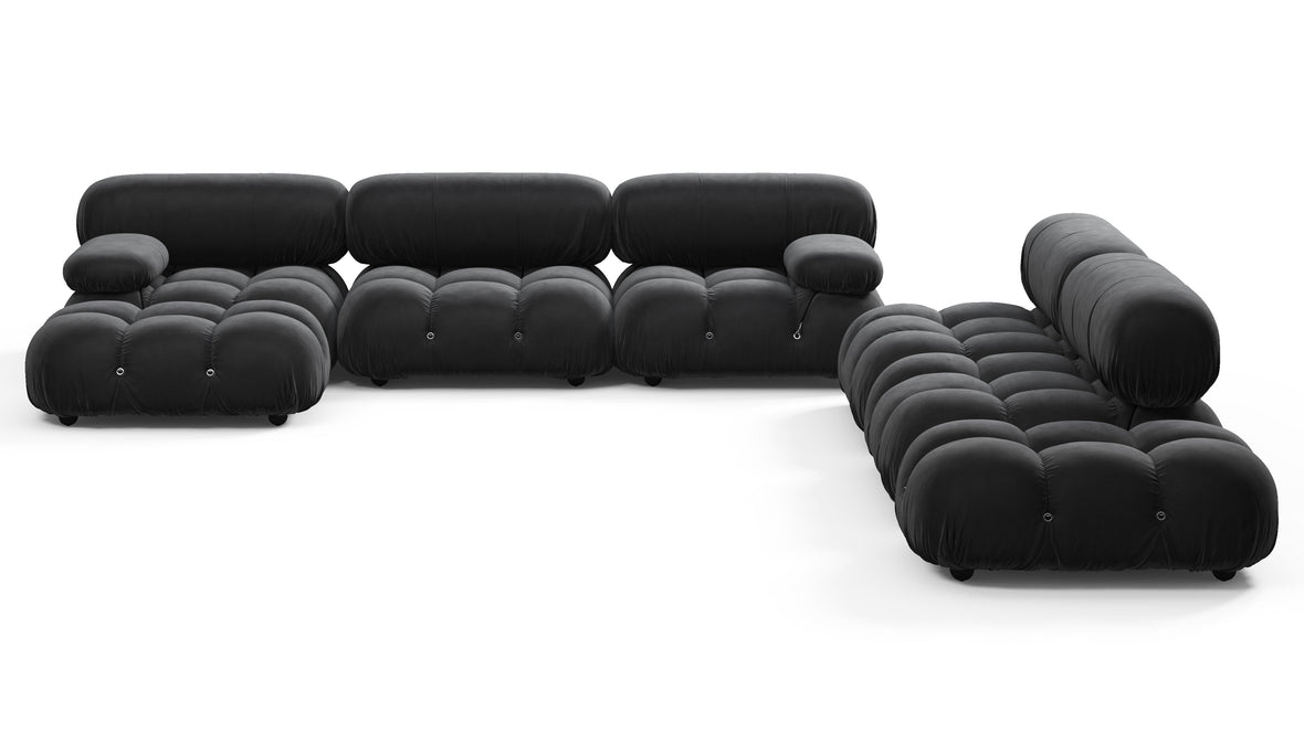 Bellini Large Sectional - Mario Bellini Large Sectional, Right Corner, Black Velvet
