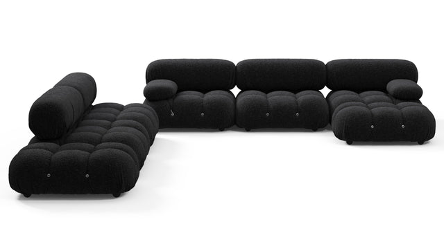 Bellini Large Sectional - Mario Bellini Large Sectional, Left Corner, Black Boucle
