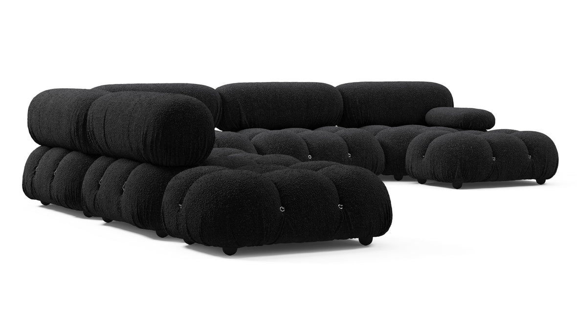 Bellini Large Sectional - Mario Bellini Large Sectional, Left Corner, Black Boucle