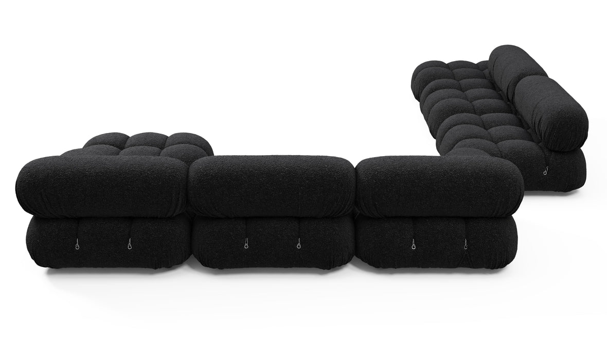 Bellini Large Sectional - Mario Bellini Large Sectional, Left Corner, Black Boucle