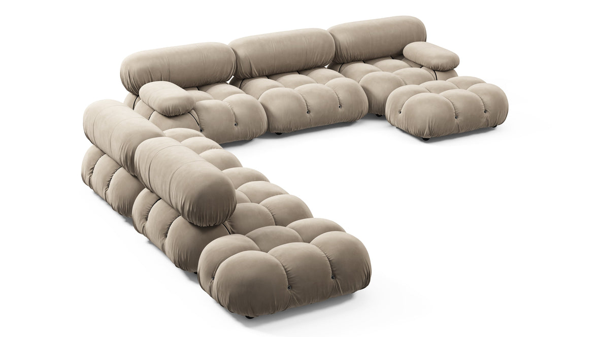 Bellini Large Sectional - Mario Bellini Large Sectional, Left Corner, Greige Velvet