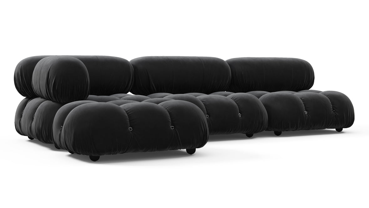 Bellini Sectional - Mario Bellini Sectional, Left Chaise, Black Velvet