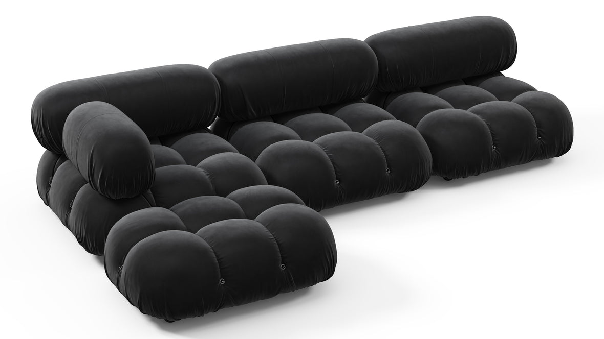 Bellini Sectional - Mario Bellini Sectional, Left Chaise, Black Velvet