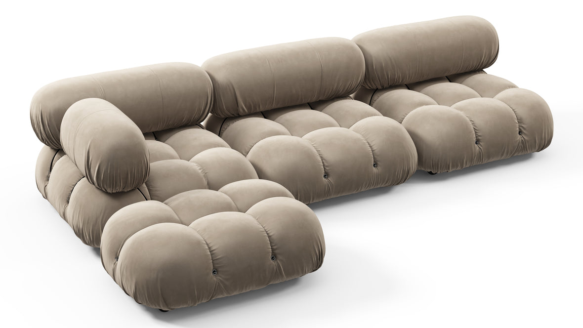 Bellini Sectional - Mario Bellini Sectional, Left Chaise, Greige Velvet