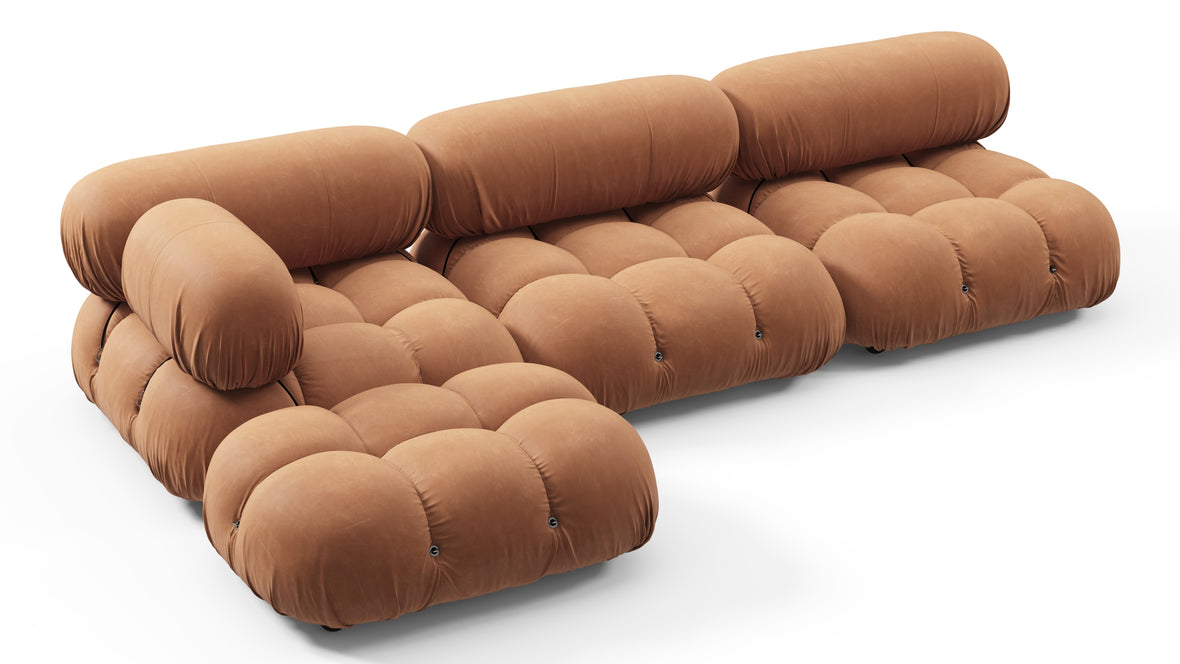 Bellini Sectional - Mario Bellini Sectional, Left Chaise, Tan Vegan Leather
