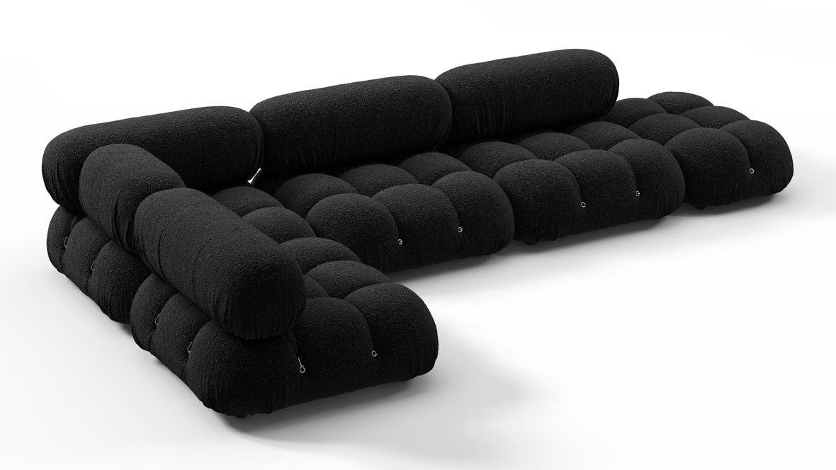 Bellini Sectional - Mario Bellini Sectional, Left Corner, Black Boucle