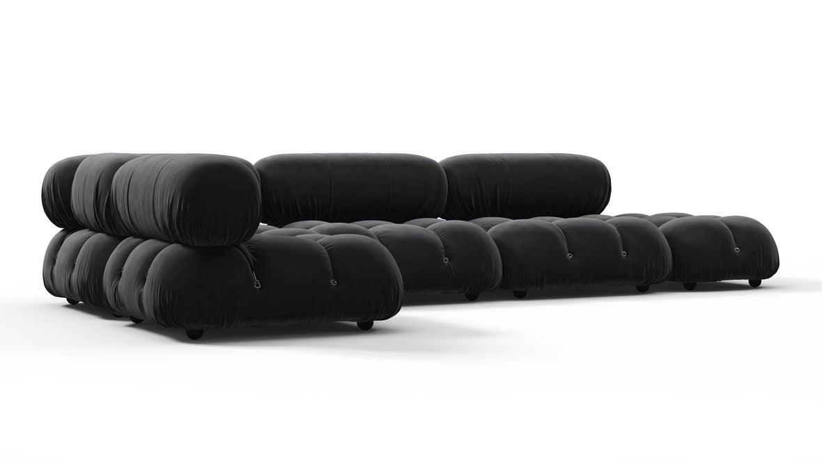 Bellini Sectional - Mario Bellini Sectional, Left Corner, Black Velvet