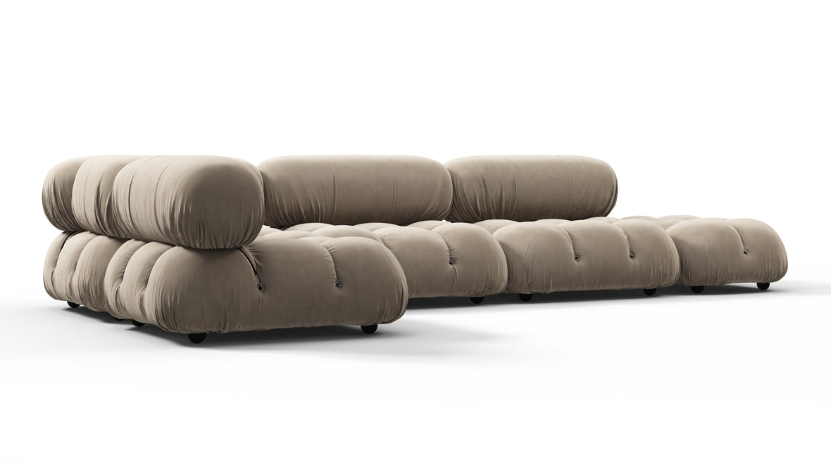 Bellini Sectional - Mario Bellini Sectional, Left Corner, Greige Velvet